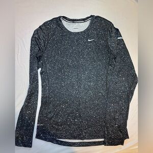 Nike Black Speckled Long Sleeve Running Shirt